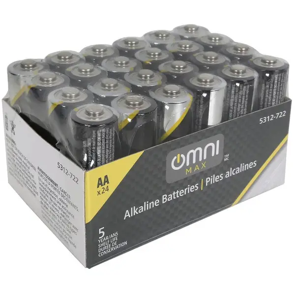 OMNI Max
Alkaline Batteries
24AA or 24AAA.
